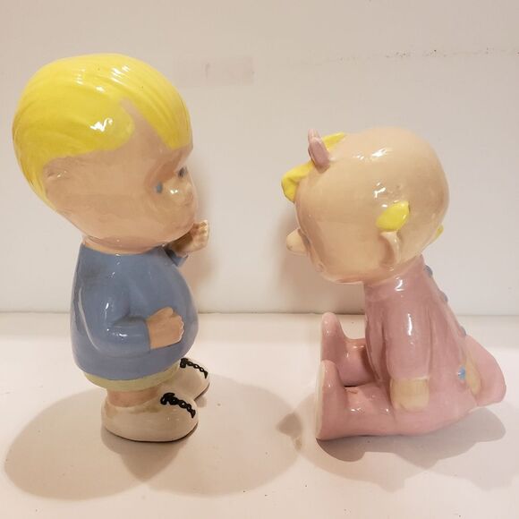Vintage handcrafted ceramic Baby Schroder & Baby Sally Brown Peanuts characters - Picture 4 of 4